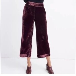 Madewell Velvet Pants Huston Pull-On Cropped Pants